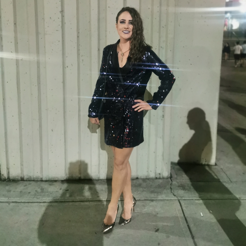 Sequin tuxedo dress!